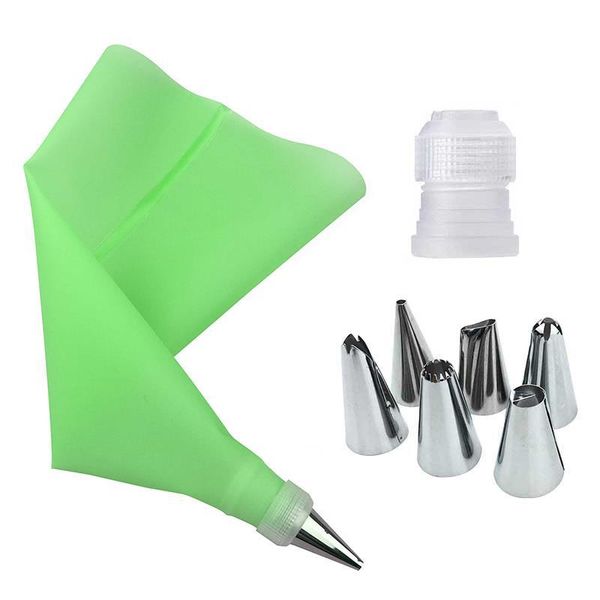 

8pcs cake decorating tips set reusable pastry bag piping nozzle tip diy baking tools accessories decor &