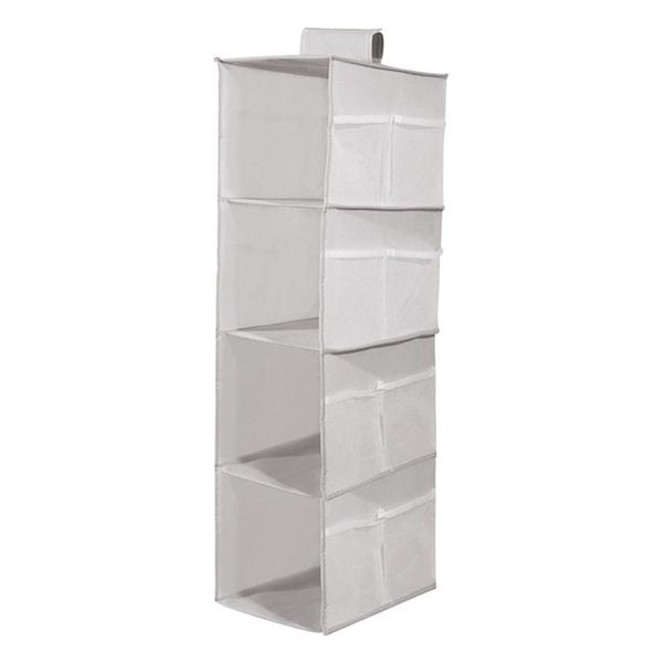 

storage boxes & bins 4 shelf clothes wardrobe hanging closet organizer home large capacity foldable shelves with side pockets easy install