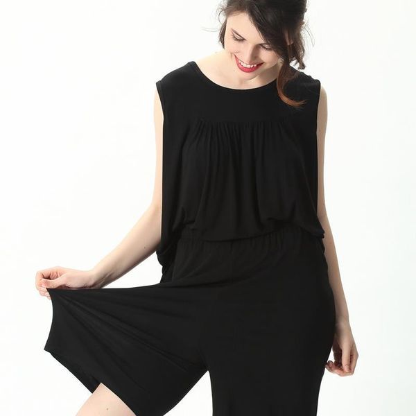 

casual home clothes plus size 3xl-7xl summer loose pajama 2p set women solid modal sleepwear nightwear black pijamas women, Black;red