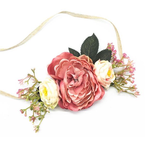 

girl flower tie flower crown bride wedding party hair accessories girl flower wreath headband floral garlands women h qylfri