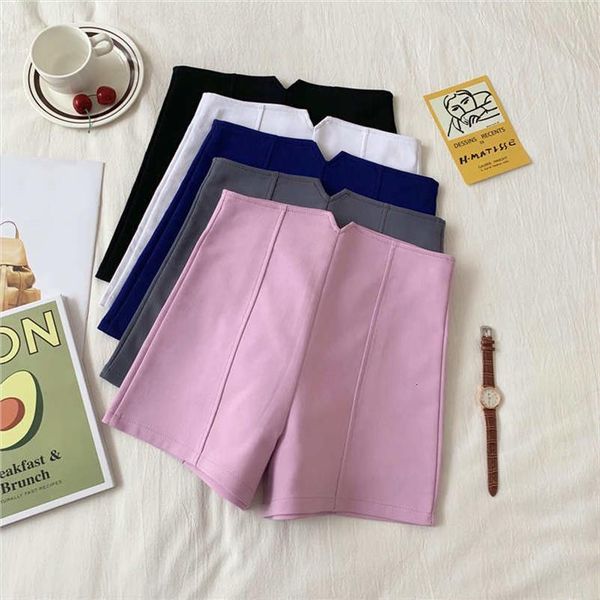 

slim suit white black pink women shorts mini femme high waist summer casual wide leg office c6287