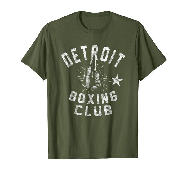 

retro detroit boxing club - vintage distressed boxer t-shirt, White;black
