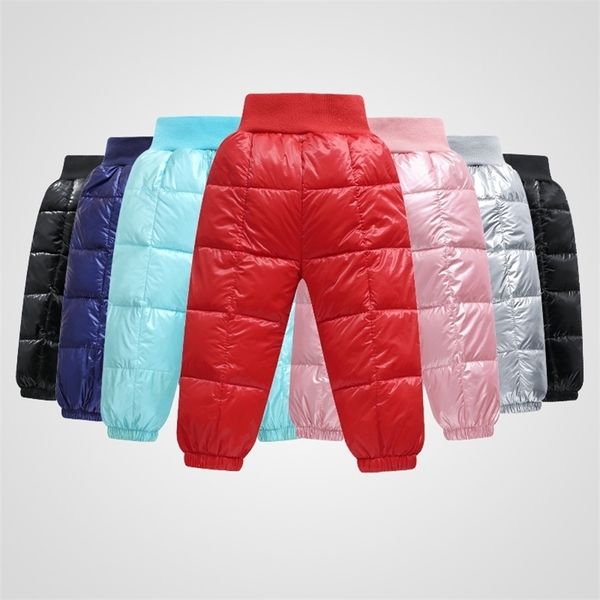 Bambino bambino ragazzi ragazze pantaloni invernali pantaloni in cotone imbottito spesso pantaloni caldi impermeabili pantaloni da sci impermeabili1-6years leggings a vita alta pantaloni da bambino 210303