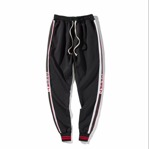 

2021 streetwear side pockets cargo men's joggers fashion casual broek, Black