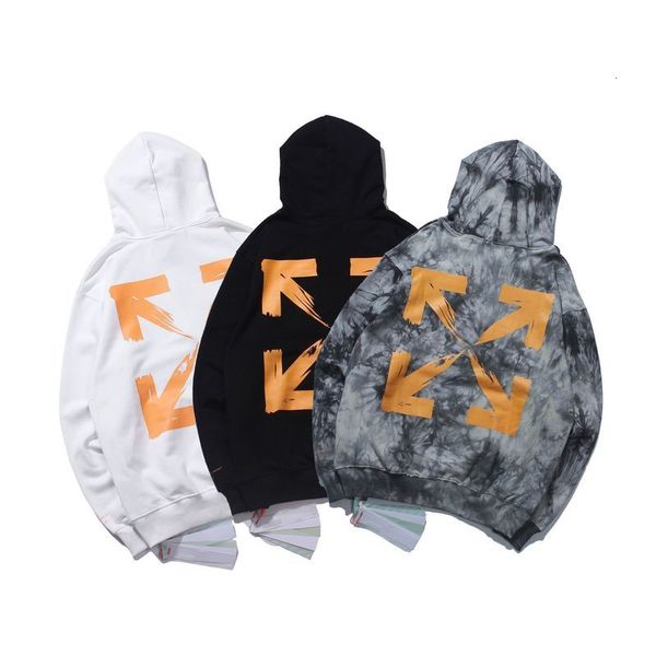 

new off camouflage tie dyed hooded sweater and orange arrow coat, Black