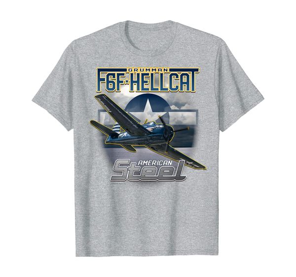

aviation tees: f6f hellcat american steel wwii shirt, White;black