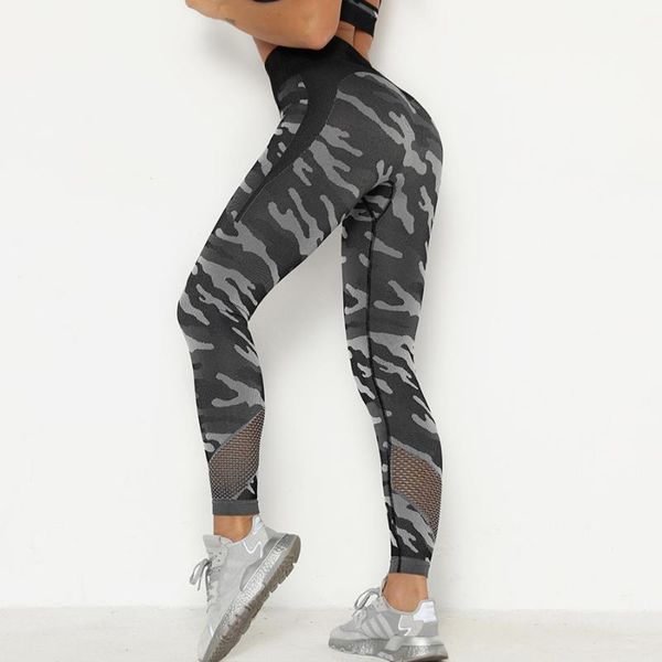 

yoga outfits binand camo seamless sports leggings women push up fitness pants high waist running slim gym legging hollow, White;red