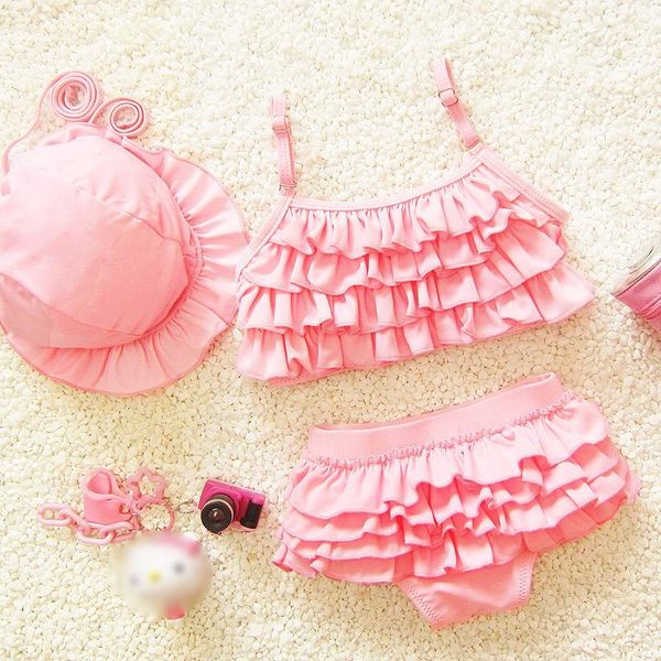 

bikinis set children's swimwear three-piece performance suit baby princess girl bikini swimsuit