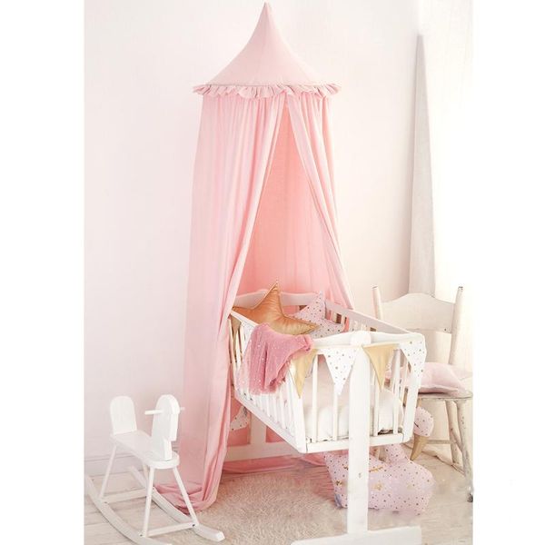 

crib netting kids bed curtains canopy tent decoration hanging mosquito chiffon dome bedding breathable lace bedcover