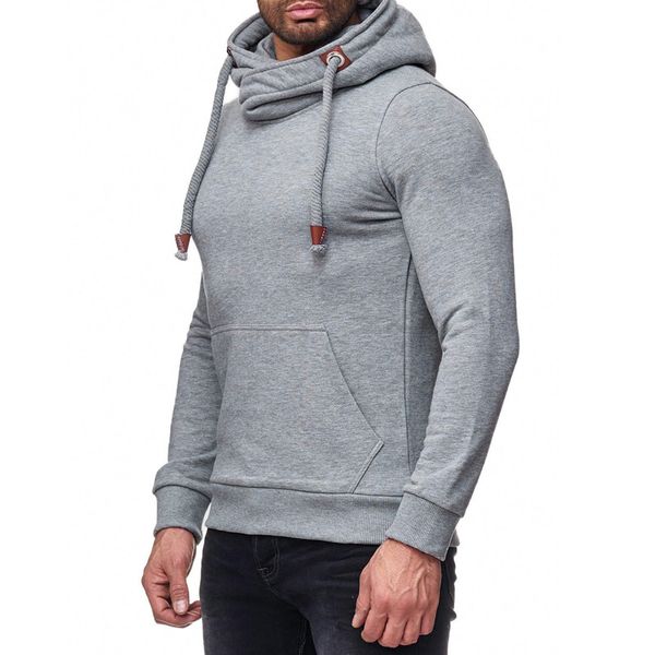 

mens hoodie solid color gym athletic hoodies hooded long sleeved sweatshirts sports pullovers, Black