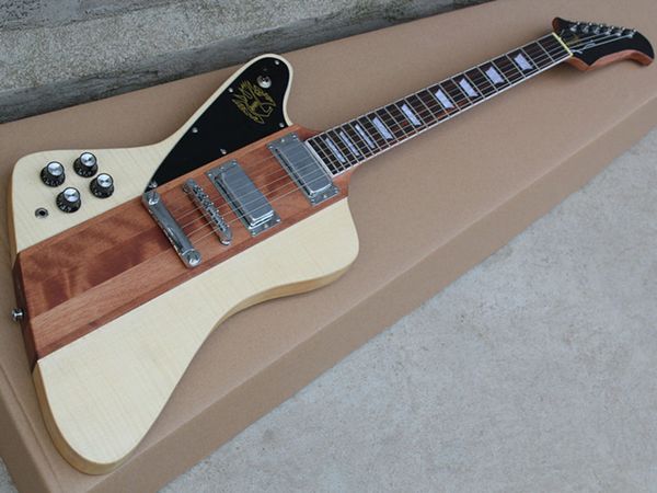 

full-body left hand electric guitar tiger maple matte wood color body left hand