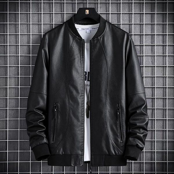 

men's jackets leather rider pu jacket men casual outwear coat windbreaker motorcycle male large size 4xl 5xl drop, Black;brown