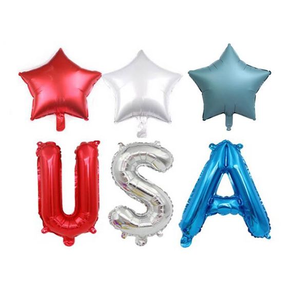 

party decoration 8season usa flag star patriotic aluminum foil balloons mylar kit celebration holiday events favors supplies