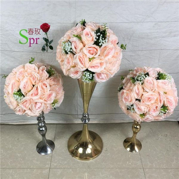 

spr light pink new style 10pcs/lot wedding road lead artificial wedding table flower center flower ball decoration