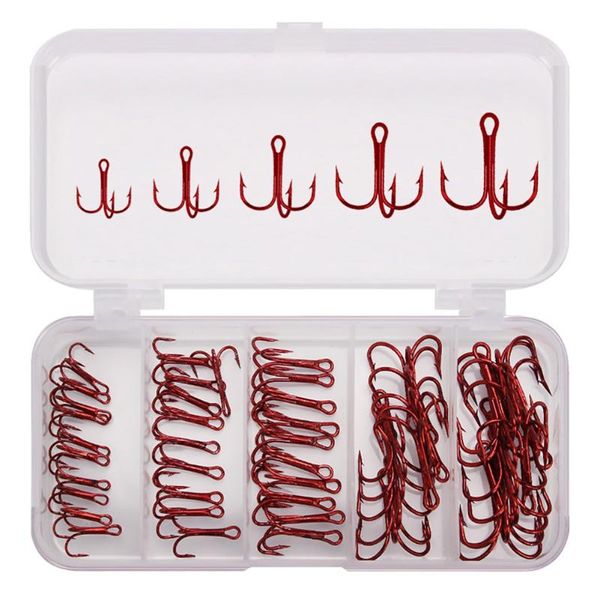 

fishing hooks 50pc/lot 2/4/6/8/10# high carbon steel treble hook tackle fish