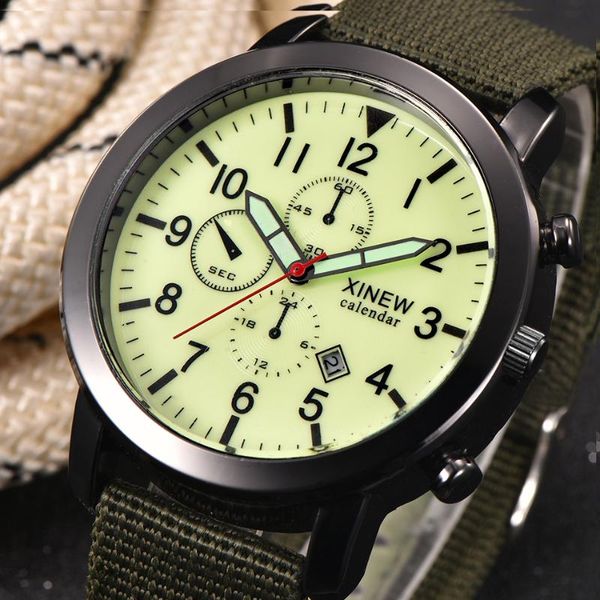 

wristwatches watch men xi brand original casual nylon luminous date calendar quartz watches erkek kol saati relogio masculino marca 2021, Slivery;brown