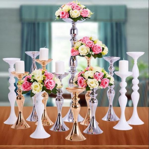 

candle holders metal candlestick flower vase table centerpiece event rack road lead wedding decor1