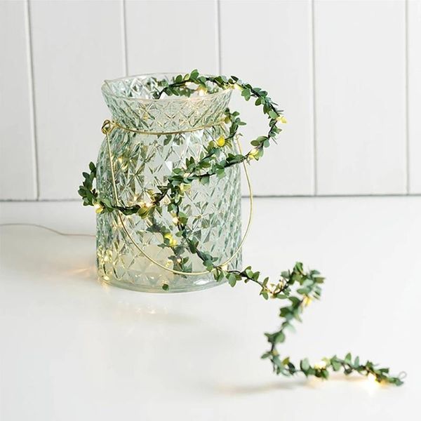 

strings led rattan decoration leaf garland battery fairy tale string lights family wedding holiday reception christmas warm