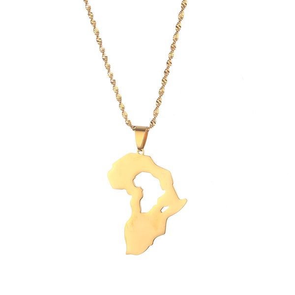 

africa map pendant chain necklaces african maps jewelry for women men, Silver
