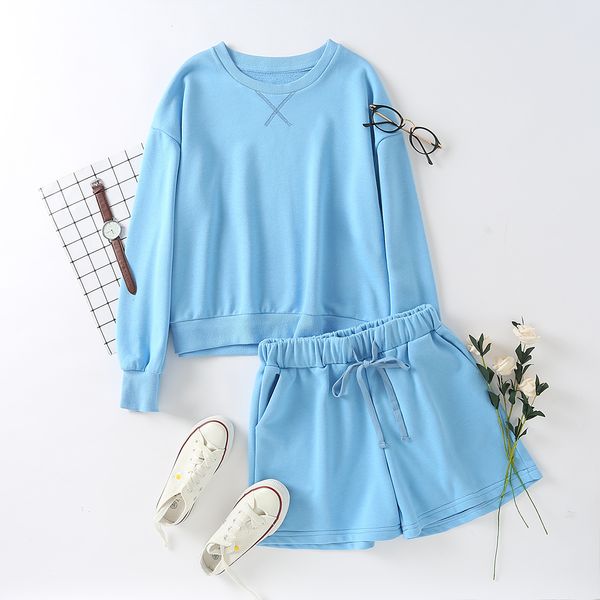 

set of two pieces wild fashion color around the neck sweater sweater+ high waist shorts 2 female ensemble nz6h, Black;brown