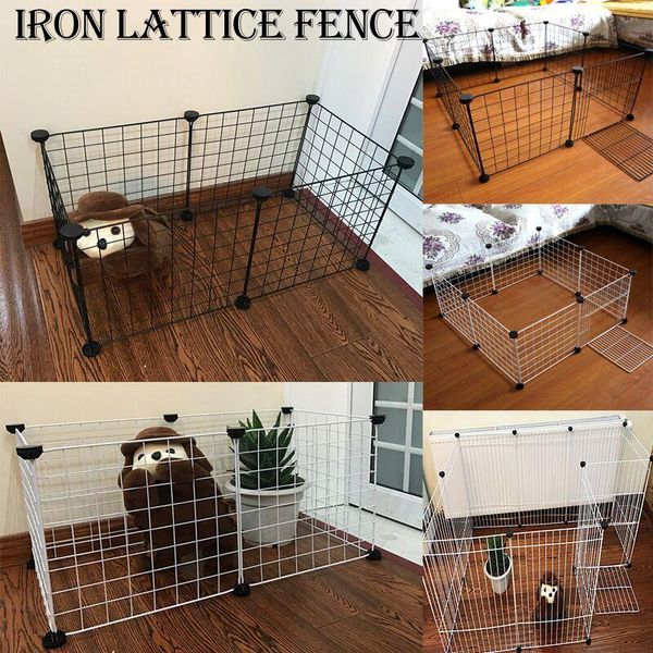 

dog houses & kennels accessories portable diy pet playpen animal crate metal wire kennel extendable fence cage for puppy rubbit small