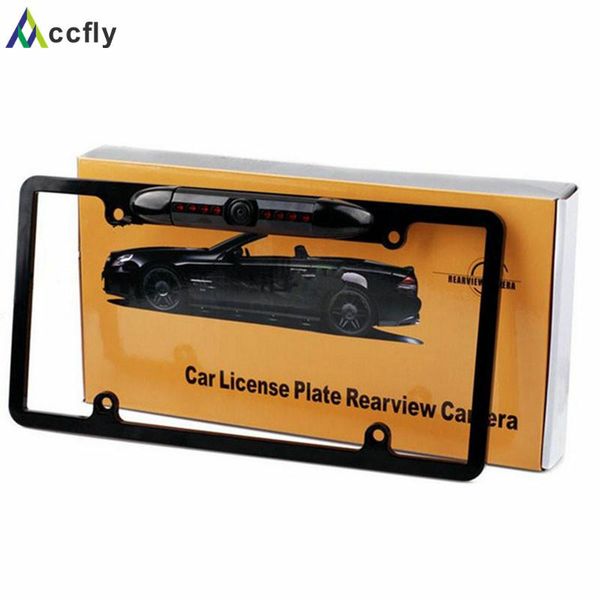 

car rear view cameras& parking sensors accfly license plate frame camera ntsc night vision 170 degree with 8 ir led