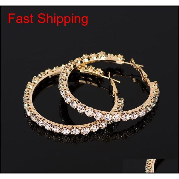 

yfjewe 2020 new crystal rhinestone earrings women gold sliver hoop earrings fashion jewelry earri qylgts bdefashion, Golden;silver