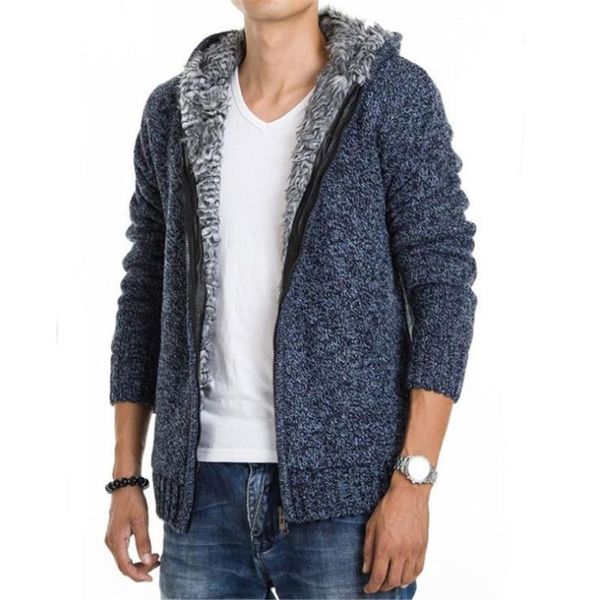 

men's sweaters men autumn plus size cardigans velvet full sleeve waistcoat male winter thick knit slim man spring warm, White;black