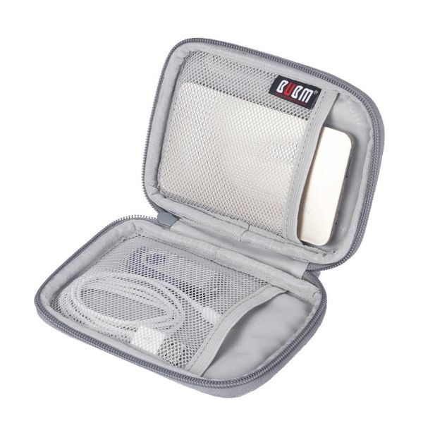 

storage bags 2.5 inches removable hard disk pack bag digital single layer data cable headset bag(gray)