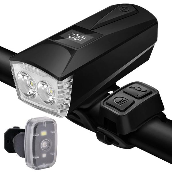 

bike lights led headlight front rear light lamp with horn usb rechargeable cycling safety mtb road bicycle