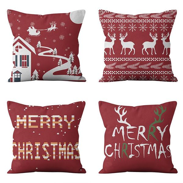 

pillow case home supplies christmas hold pillowcase cushion cover red elk letter gifts sofa car office living decoration