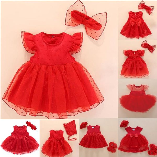 

girl's dresses baby dress, Red;yellow
