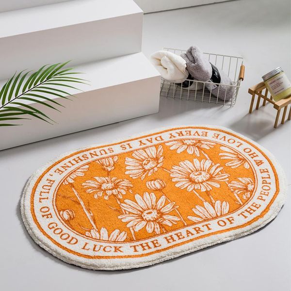 

carpets oval fluffy bathroom mat plants carpet bath tub side anti slip entrance area rug floor pad nordic welcome doormat home decor