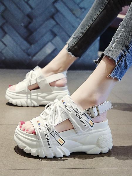 

increase shoe beach women's shoes sponge cake sandals woman 2021, Black