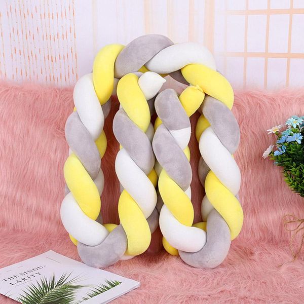 

200cm baby braided crib bumpers knot pillow cushion nursery bedding cot baby room dector infant bedding bumper