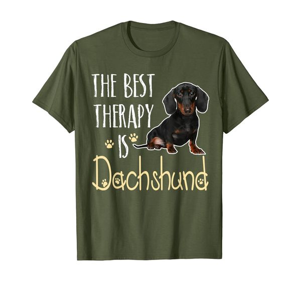 

the therapy is dachshund dog t-shirts, White;black
