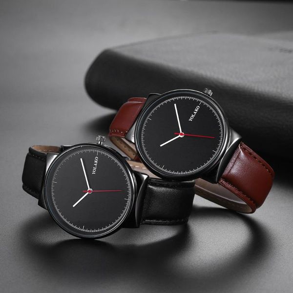 

wristwatches relogio masculino watches men fashion sport stainless steel case leather band watch quartz business wristwatch reloj hombre, Slivery;brown
