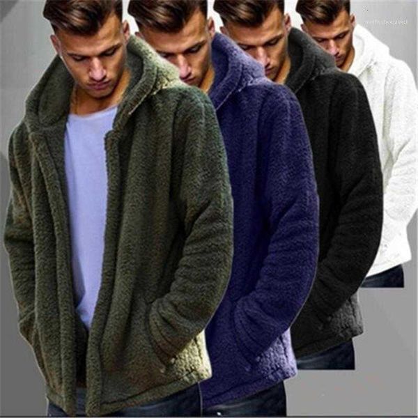 

men's jackets designer hip hop stylish cool plus size zipper outerwear men winter warm coats fashion trend pocket fluffy coat fleece fu, Black;brown