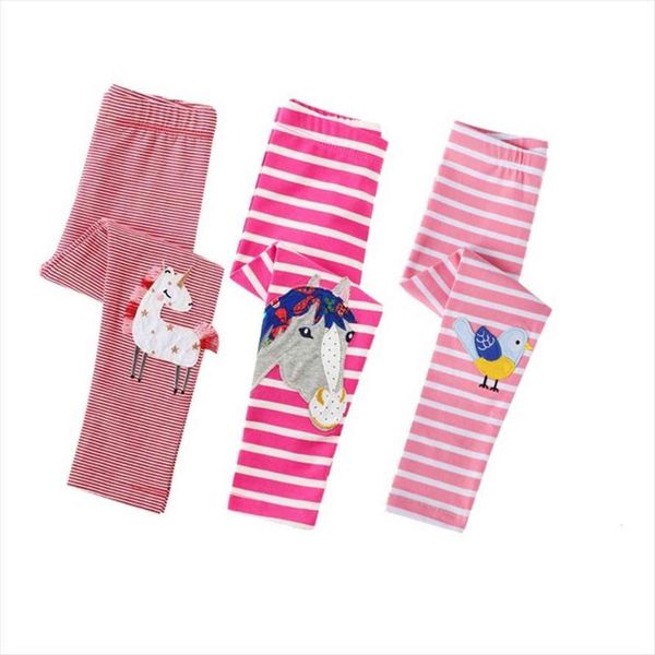 

children stripes unicorn pants girls leggings for cartoon baby kids cotton skinny, Blue