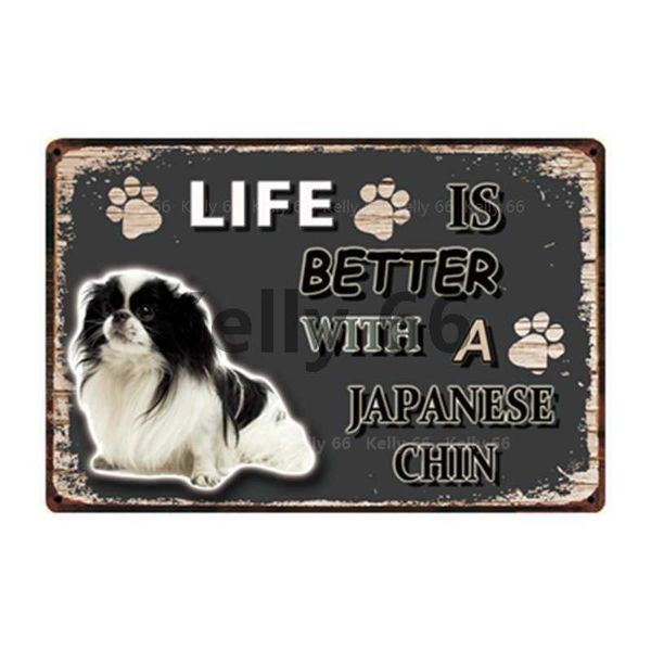 

pets life is better with poodle borzoi husky pug tin metal sign home decor bar wall art painting 20*30 cm size dy117