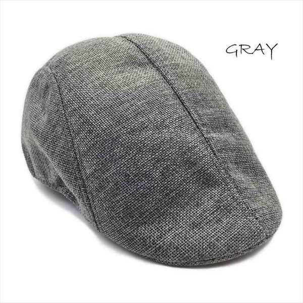 

autumn and summer beret retro news boy comfortable hat linen outdoor walking sun hat casual multicolor unisex, Blue;gray