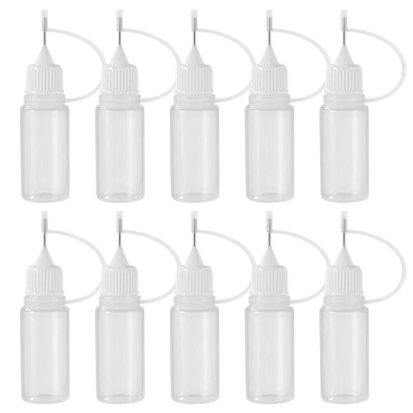 

storage bottles & jars ultnice 10pcs 10ml needle tip glue liquid applicator diy empty for home workplace (white)