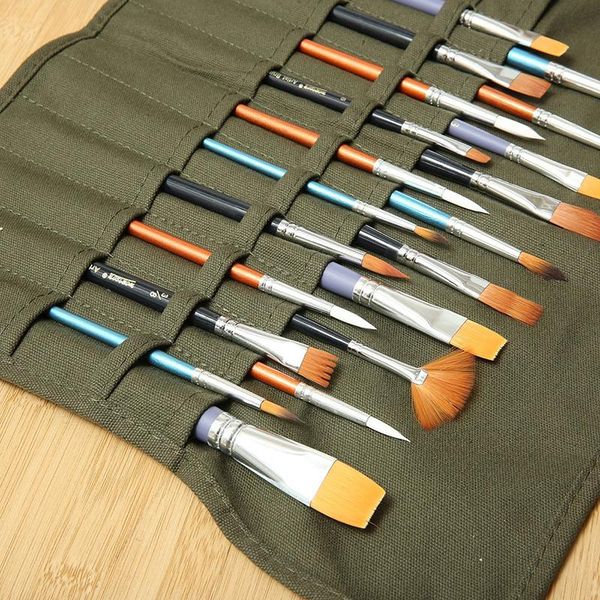 

storage bags mohoo brush bag artist draw pen watercolor roll up canvas oil paint cases holder html