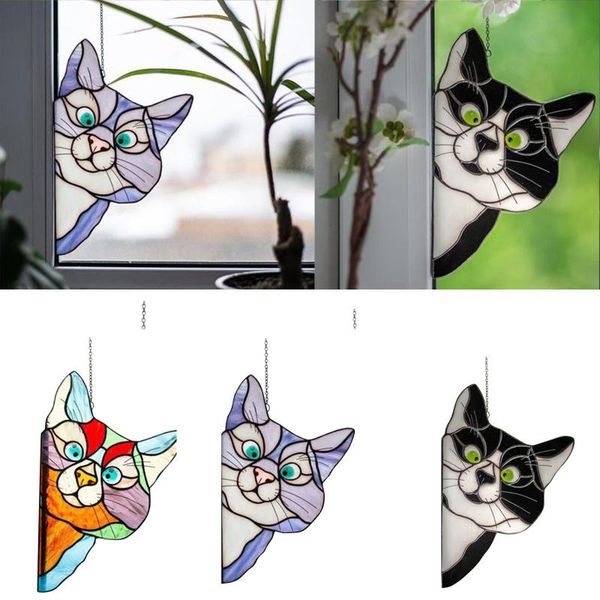 

decorative objects & figurines 3pc creative fun cat acrylic hanging decorations personality cute interest pet hang pendant decoration for ho