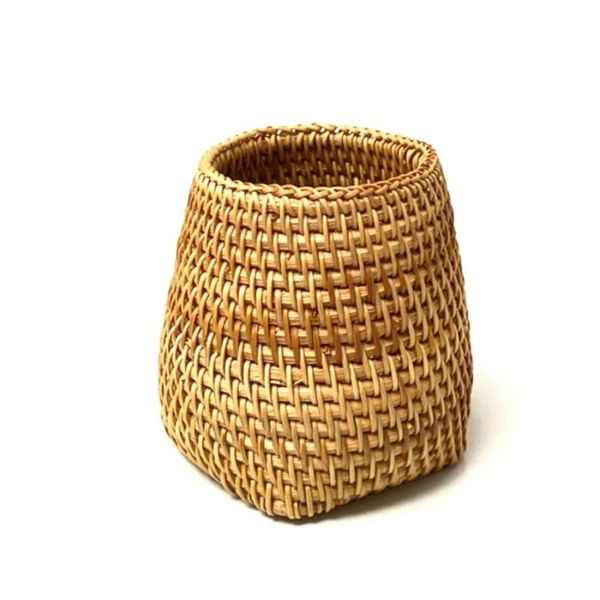 

storage baskets rattan dinner knives forks tableware box home organizer