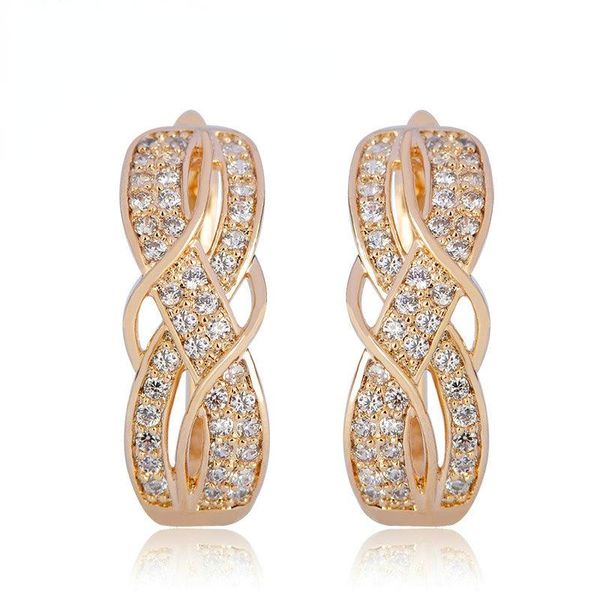 

stud dazz luxurious geometric earrings cubic zirconia gold color brincos for women girls ears piercing wedding bijouterias, Golden;silver