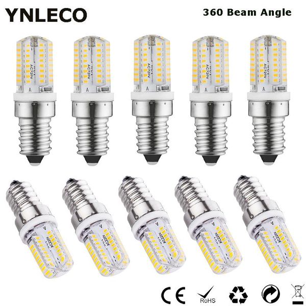 

bulbs 10 pack/lot e14 led lamp dimmable 220v 2.5w 360 beam angle 64led 3014 smd light replace 10w 20w halogen spotlight