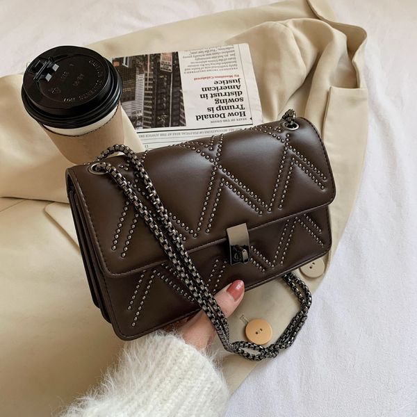 

french niche design net red bag for women 2020 new trendy autumn and winter chains messenger bag texture versatile small square bag