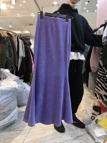 

spring summer solid slim all match casual trumpet / mermaid skirt women 210615, Black