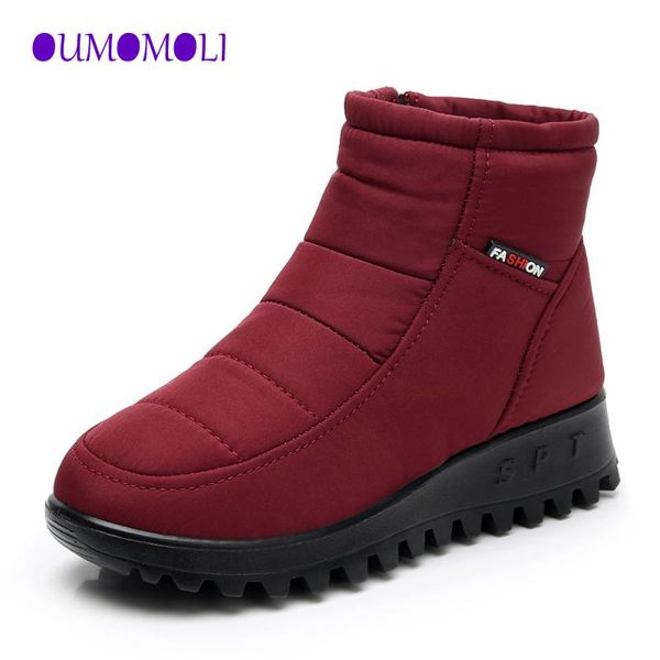 

boots women 2021 winter female fashion snow plush insole antislip waterproof plus size ankle x556, Black